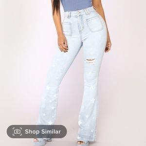 Star struck bell bottom jeans